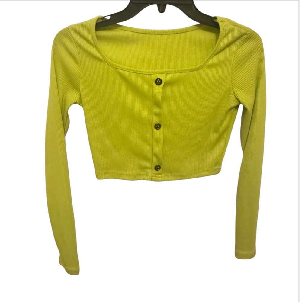 Women's Lime Green Crop Top Preowned size small